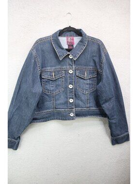 Torrid Denim Cropped Jacket-Size 4X-Large Buttons-Nice-Dark Wash